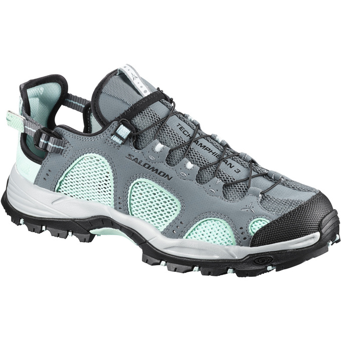 SALOMON TECHAMPHIBIAN 3 W Philippines - Women's Water Shoe - Light Turquoise/Grey | 961258-LJG